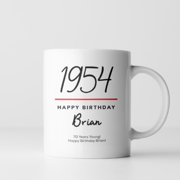 Classy 70th Birthday Year Personalised Mug