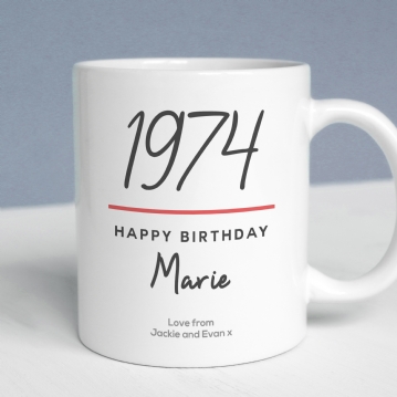 Personalised Classy Special Birthday Year Mug