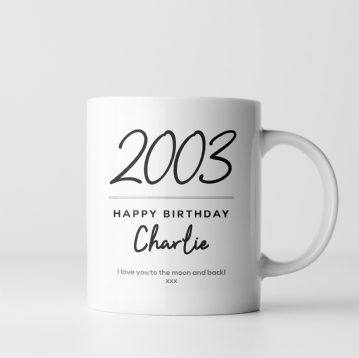 Personalised Classy Special Birthday Year Mug