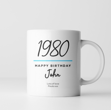 Personalised Classy Special Birthday Year Mug