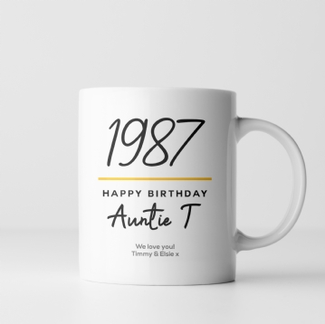 Personalised Classy Special Birthday Year Mug