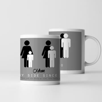 Personalised Mum by My Side Mug 