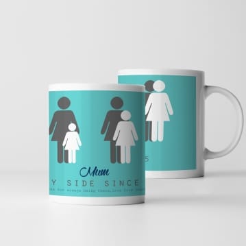 Personalised Mum by My Side Mug 