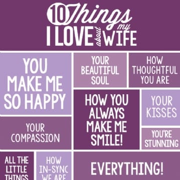 Personalised 10 Things I Love About my Wife Mug