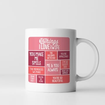Personalised 10 Things I Love About my Wife Mug