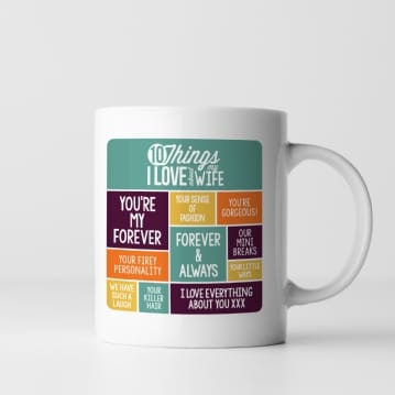 Personalised 10 Things I Love About my Wife Mug