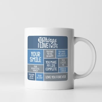 Personalised 10 Things I Love About my Wife Mug