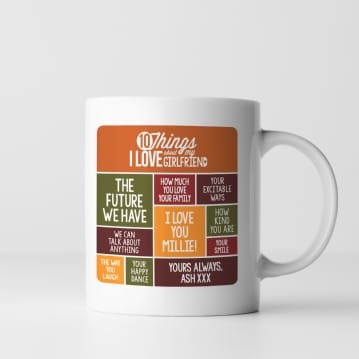 Personalised 10 Things I Love About My Girlfriend Mug