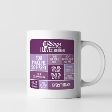 Personalised 10 Things I Love About My Girlfriend Mug