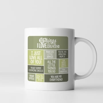 Personalised 10 Things I Love About My Girlfriend Mug