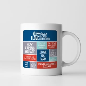 Personalised 10 Things I Love About My Girlfriend Mug