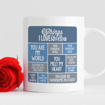 Personalised 10 Things I Love About My Boyfriend Mug