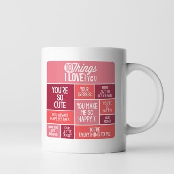Personalised 10 Things I Love About You Mug