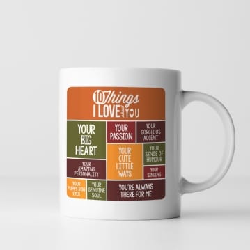 Personalised 10 Things I Love About You Mug