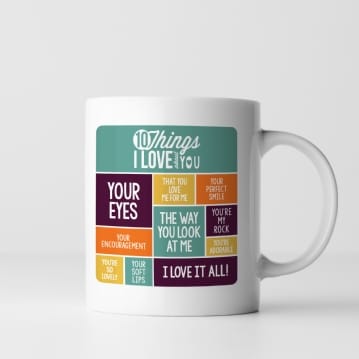 Personalised 10 Things I Love About You Mug