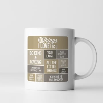 Personalised 10 Things I Love About You Mug
