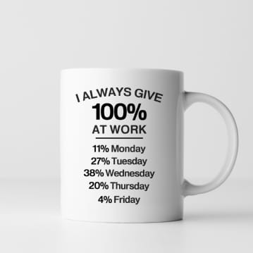 I Always Give 100 Percent At Work Mug