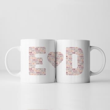 Personalised Couples Letter Mug