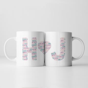 Personalised Couples Letter Mug