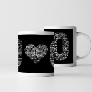 Personalised Couples Letter Mug