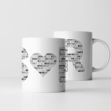 Personalised Couples Letter Mug