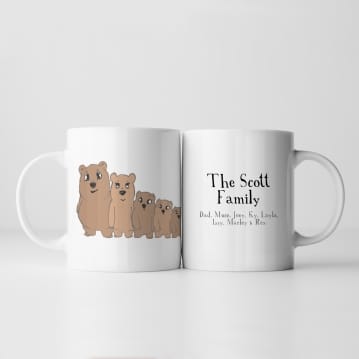 Personalised Bear Family Mug