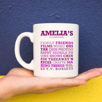 Personalised Favourite Things Mug