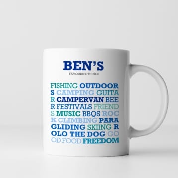 Personalised Favourite Things Mug