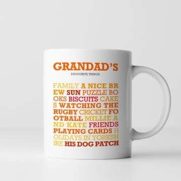 Personalised Favourite Things Mug