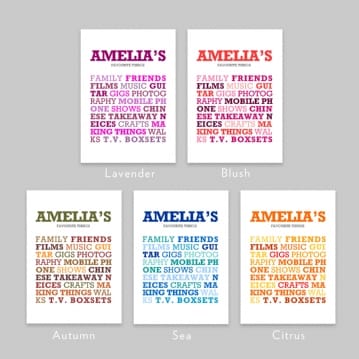 Personalised Favourite Things Mug