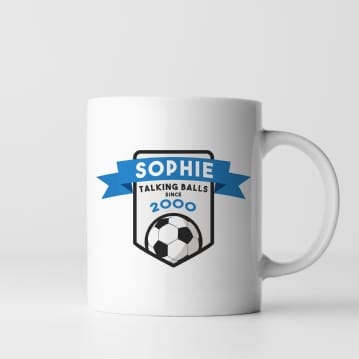 Personalised "Talking Balls" Football Year Mug