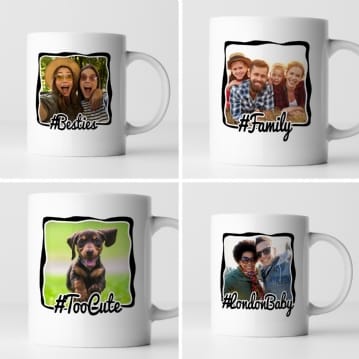 Personalised Hashtag Photo Mug