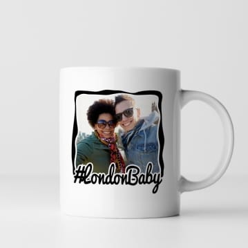 Personalised Hashtag Photo Mug