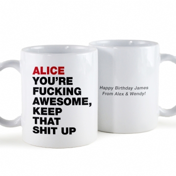 Personalised Swearing Motivational Mugs