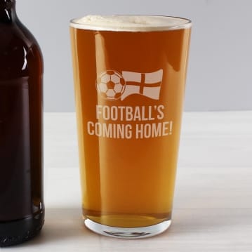 Football's Coming Home Beer Glass