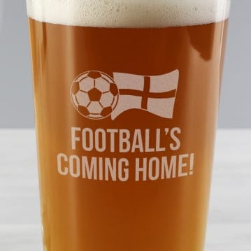 Football's Coming Home Beer Glass