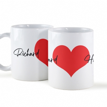 Personalised Love Heart Mug
