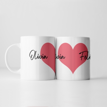 Personalised Love Heart Mug