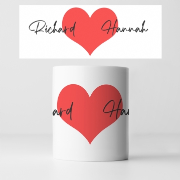 Personalised Love Heart Mug