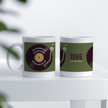 Personalised 40th Birthday Retro Record Mug