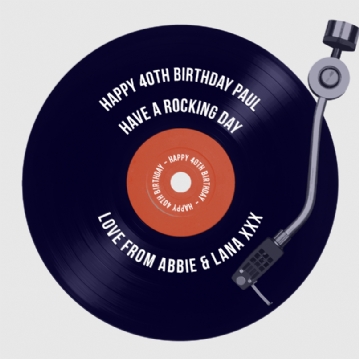 Personalised 40th Birthday Retro Record Mug