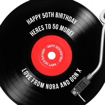 Personalised 50th Birthday Retro Record Mug