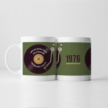 Personalised 50th Birthday Retro Record Mug