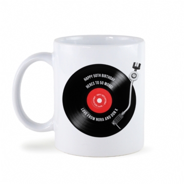 Personalised 50th Birthday Retro Record Mug
