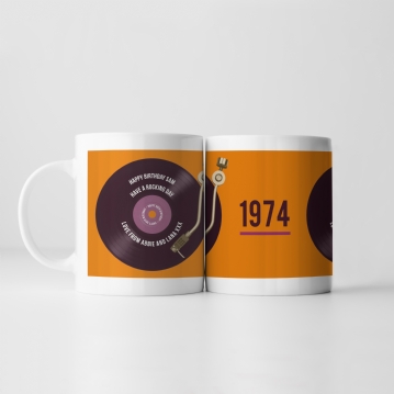 Personalised 50th Birthday Retro Record Mug