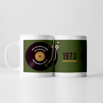 Personalised 50th Birthday Retro Record Mug