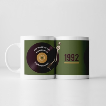 Personalised 30th Birthday Retro Record Mug