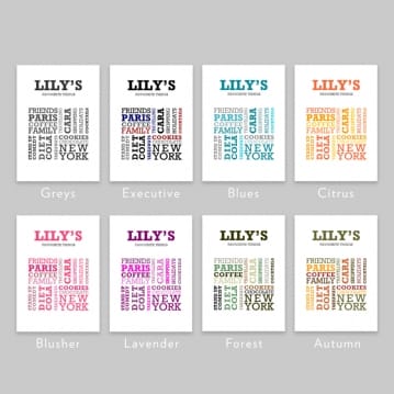 Favourite Things Personalised Print