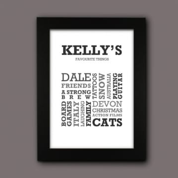 Favourite Things Personalised Print