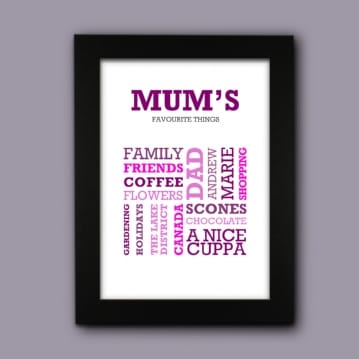 Favourite Things Personalised Print